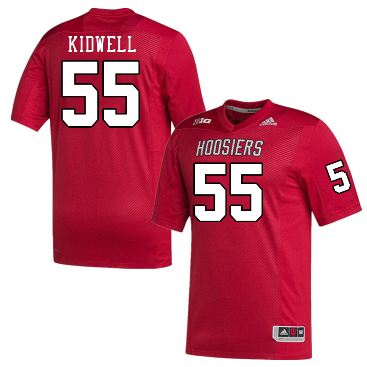 Men #55 Nick Kidwell Indiana Hoosiers College Football Jerseys Stitched-Crimson